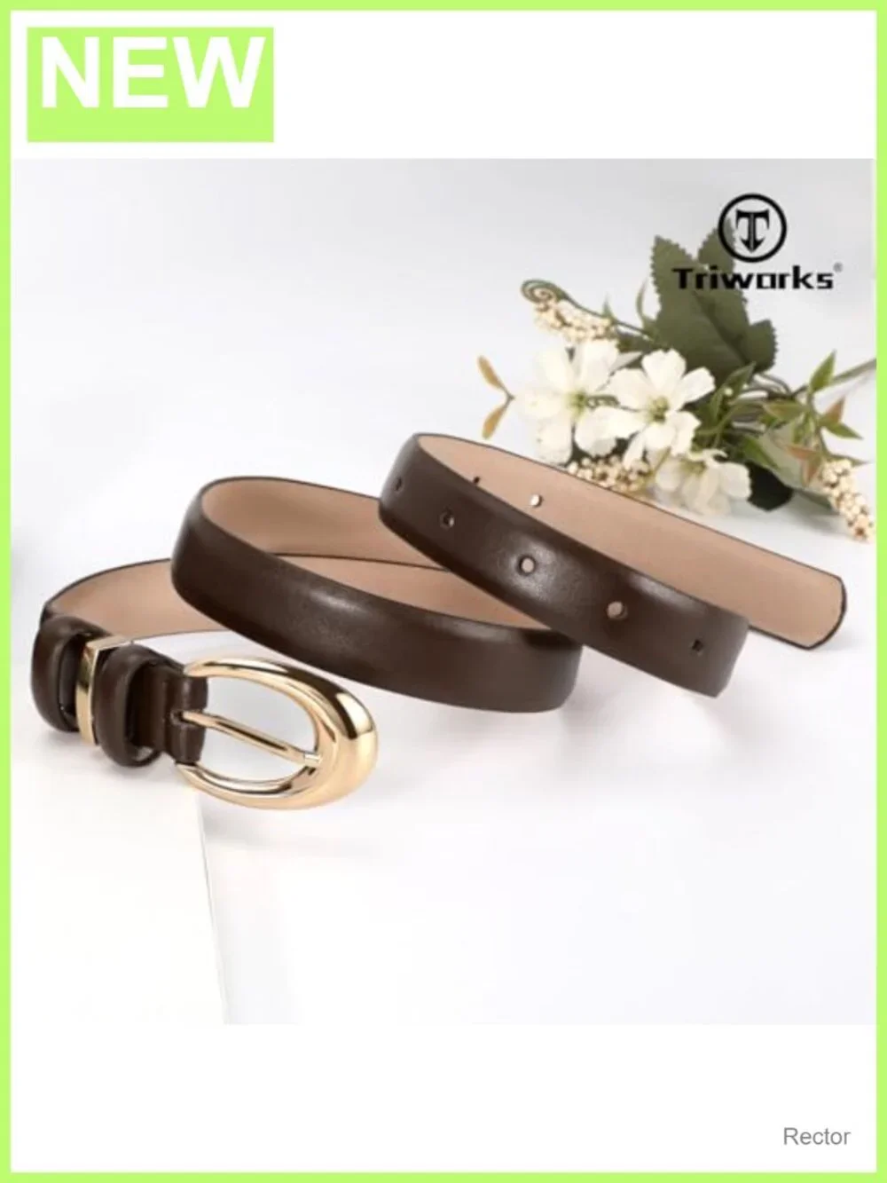 2 Pack Faux Leather Belt for Women with Gold Buckle Skinny Jeans Pants